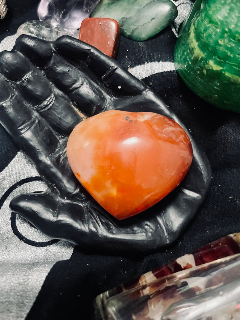 Red Agate Crystal Heart Incense Stick Holder | Incense | Witchcraft | Wiccan | Pagan | Gift | Reiki | Chakra | Healing | Natural | Gemstones