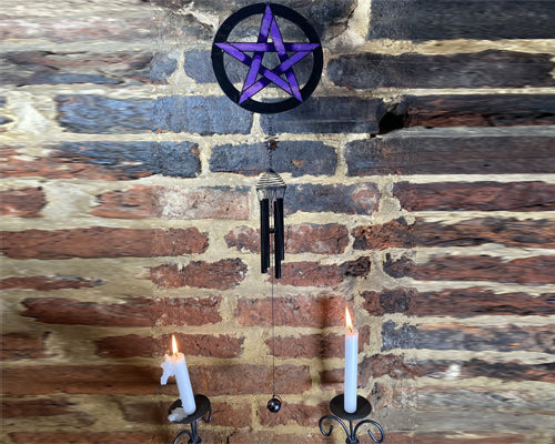 Purple Pentagram Wind chime | Garden | Wicca | Pagan | Witchcraft