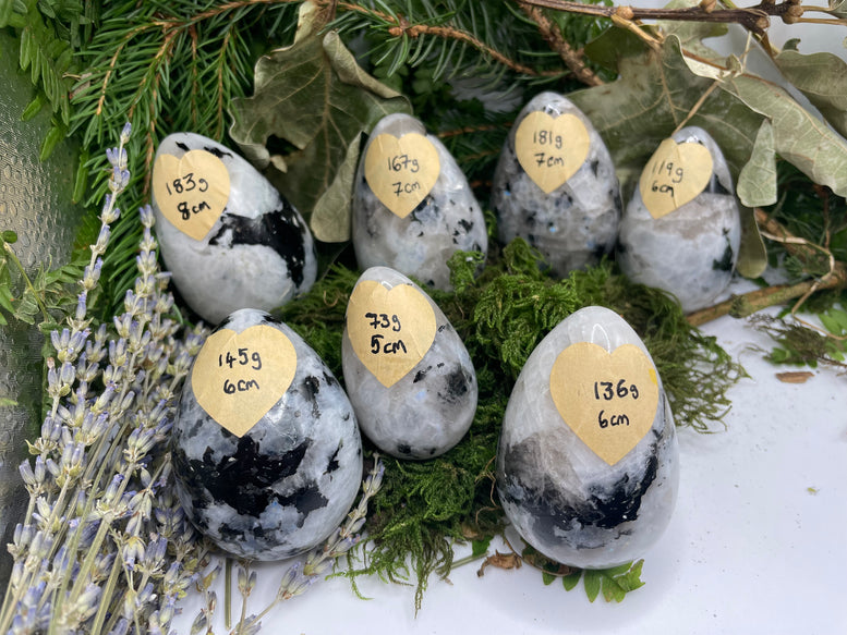 High Grade Flashy Rainbow Moonstone Eggs | Crystals | Reiki | Chakra | Healing | Witchcraft | Wiccan | Pagan | Stones | Gemstones