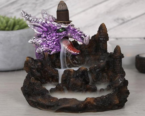 PURPLE DRAGON BACKFLOW INCENSE BURNER WITH LIGHT
