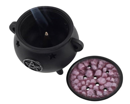 Pentagram Cauldron Incense Cone Holder