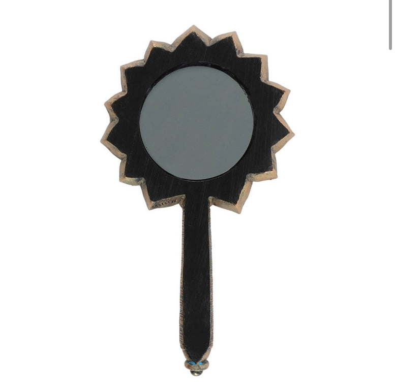 Bronze Lotus Flower Chakra Hand Mirror