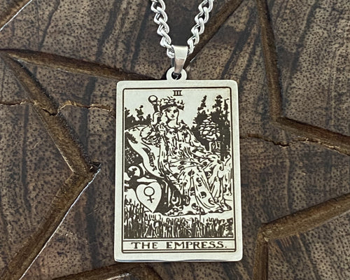 Rider Waite Stainless Steel Tarot Cards Necklace