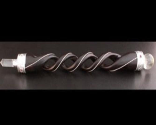 Carved Wooden Spiral Healing Wand