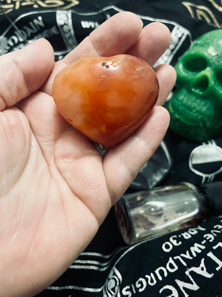 Red Agate Crystal Heart Incense Stick Holder | Incense | Witchcraft | Wiccan | Pagan | Gift | Reiki | Chakra | Healing | Natural | Gemstones