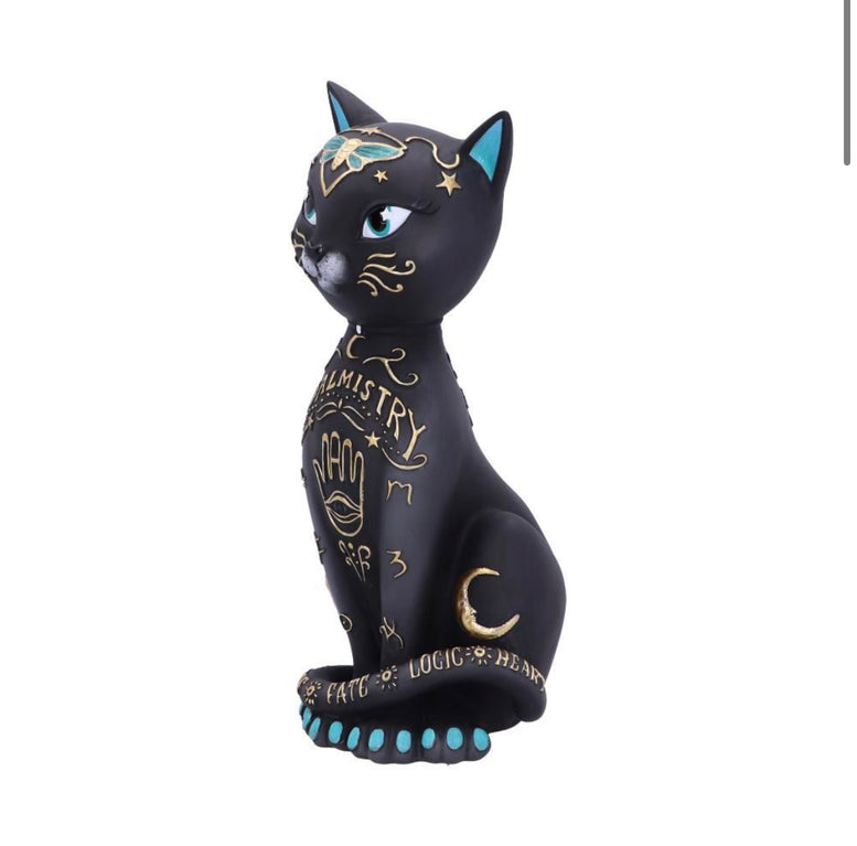Fortune Kitty Figurine 27cm | Witches Cat | Cat | Kitty | Fortune Teller | Witchcraft | Wiccan | Pagan | Gothic | Palmistry