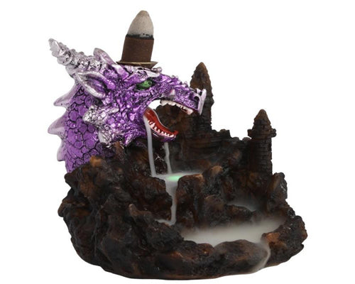 PURPLE DRAGON BACKFLOW INCENSE BURNER WITH LIGHT