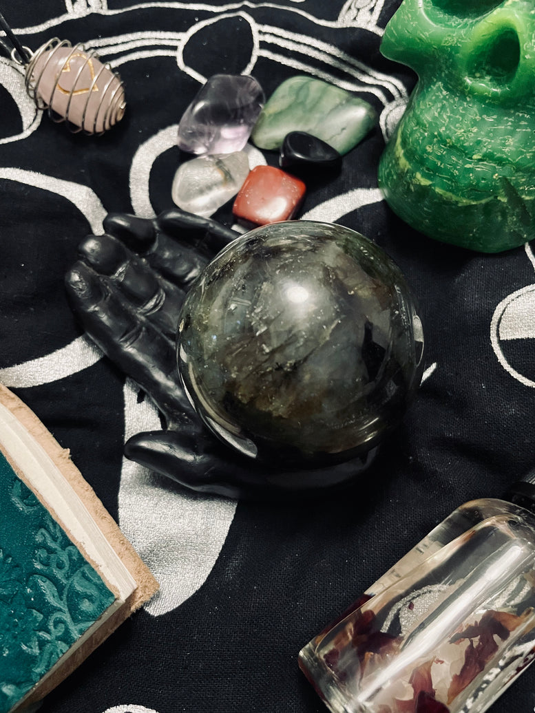Natural Labradorite Sphere/Ball | 7cm | Crystal | Crystal Ball | Reiki | Chakra | Scrying | Divination | Witchcraft | Wiccan | Pagan | Gift