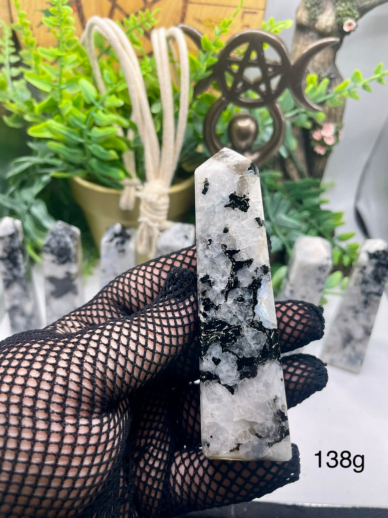 High Grade Flashy Rainbow Moonstone Towers | Crystals | Reiki | Chakra | Healing | Witchcraft | Wiccan | Pagan | Stones | Gemstones