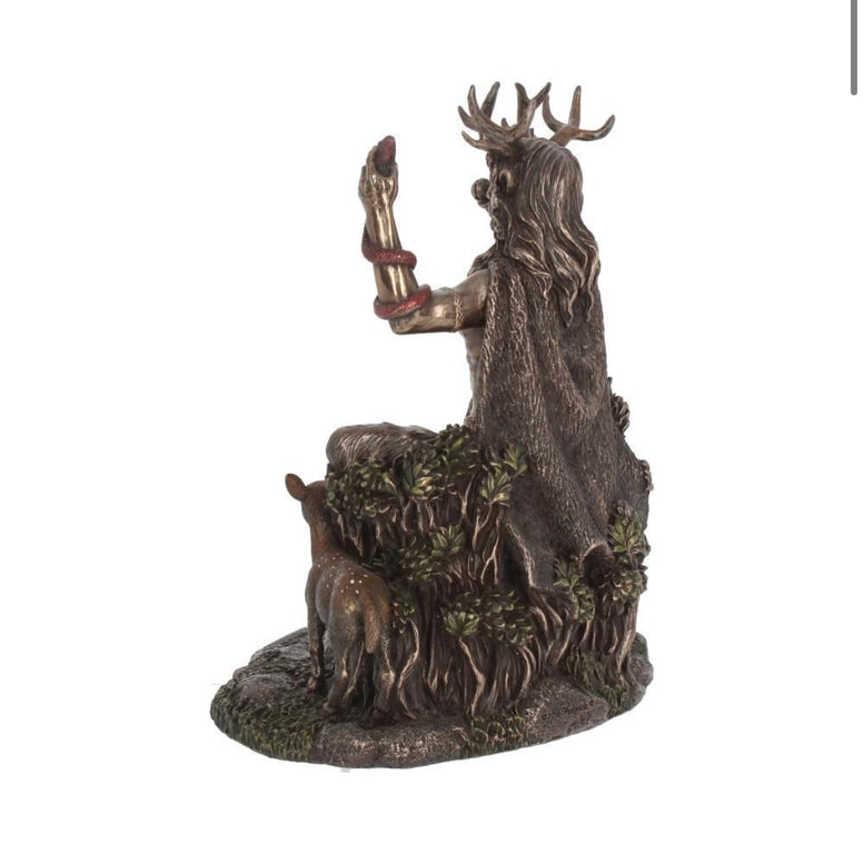 Cernunnos and Animals Horned God Bronze Figurine | Statue | Horned God | Wiccan | Pagan | Witchcraft | Deity | God | Altar | Resin | Bronze