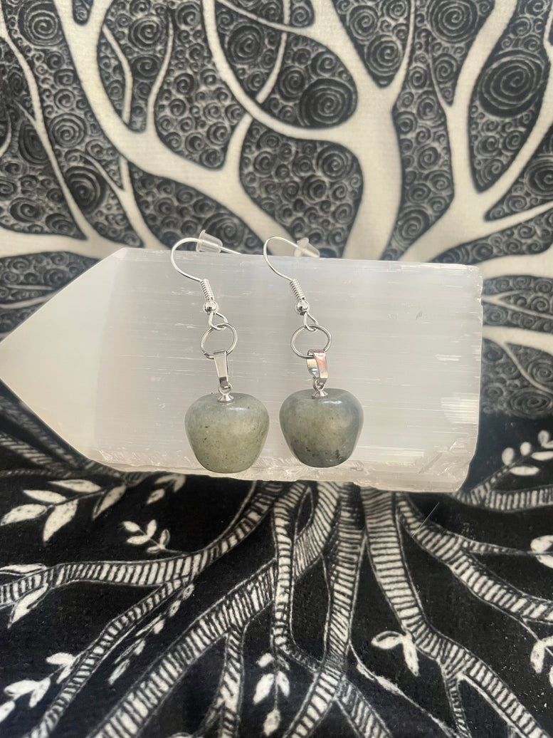 Natural Labradorite Apple Dangle Earrings | Witchy | Jewellery | Earrings | Wiccan | Pagan | Wedding | Occasion | Gift | Boho | Crystals