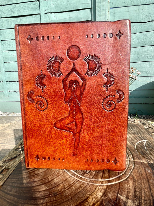 Cosmic Goddess Small Notebook | Pagan | Witchcraft | Wiccan | Book of Shadows | Leather Notebook | Vegetable Tanned | Book | Journal | Notes
