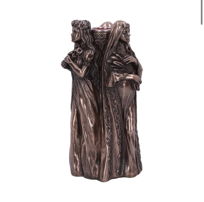 Maiden, Mother, Crone Candle Holder 17cm | Goddess | Deity | Wiccan | Pagan | Witchcraft | Spiritual | Candle | Moon