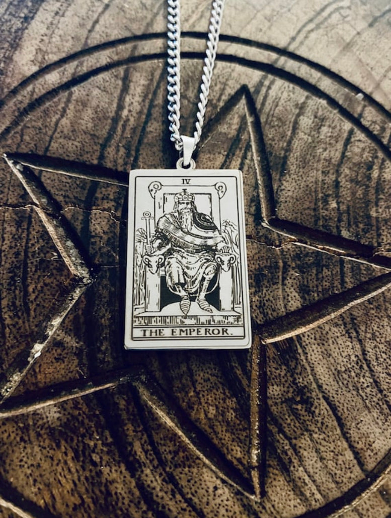 Rider Waite Stainless Steel Tarot Cards Necklace