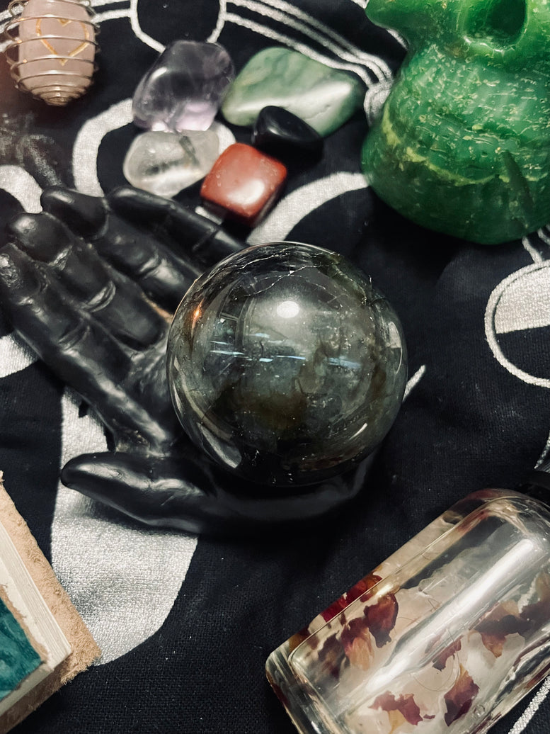 Natural Labradorite Sphere/Ball | 5cm | Crystal | Crystal Ball | Reiki | Chakra | Scrying | Divination | Witchcraft | Wiccan | Pagan | Gift