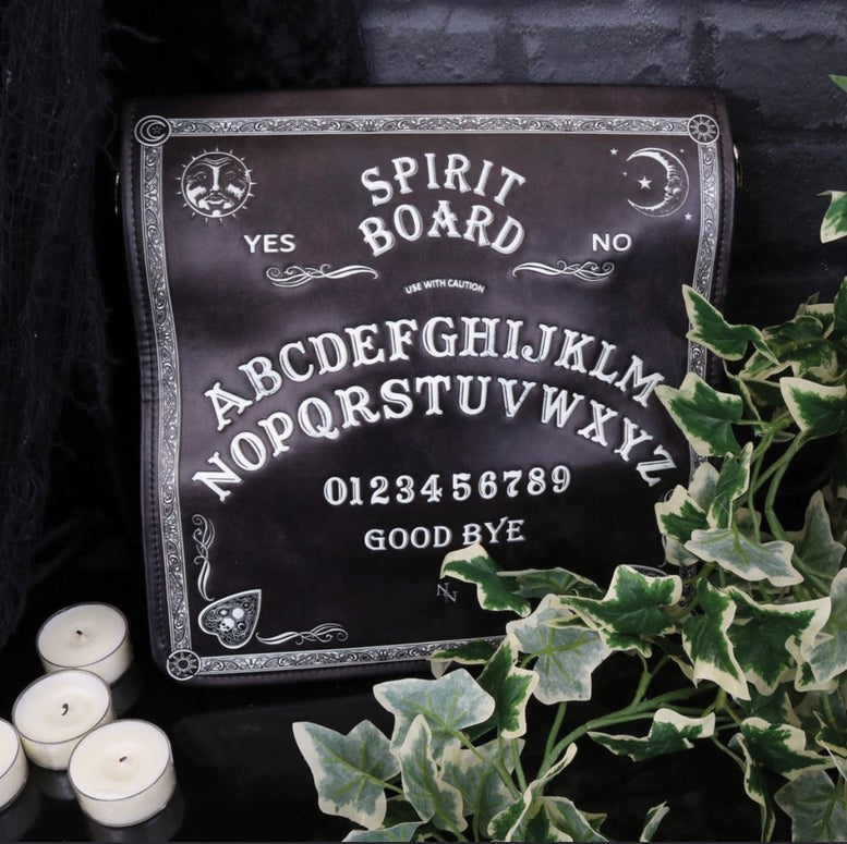 Spirit Board Embossed Shoulder Tablet Bag Black 25cm | Witchcraft | Wiccan | Pagan | Occult | Goth | Hip Bag | Shoulder Bag