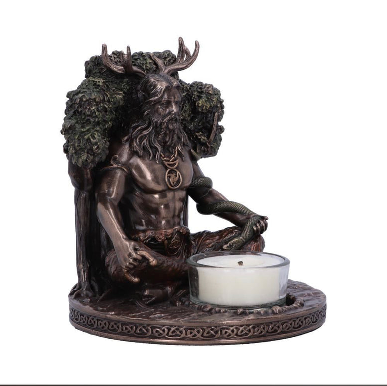 Cernunnos Tea-Light Holder 13.5cm | Witchcraft | Wiccan | Pagan | Deity | God | Horned God | Shrine | Occult | Goth