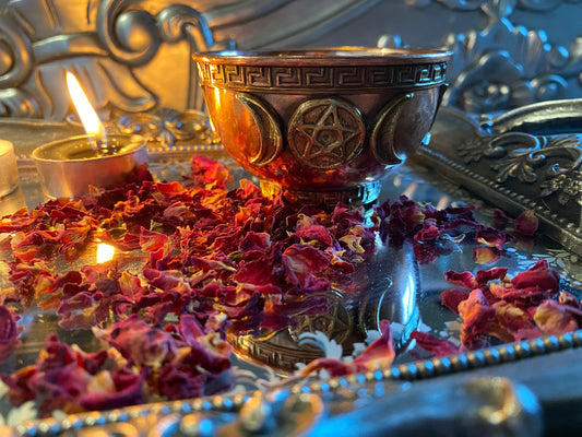 Triple Moon Brass Offering Bowl