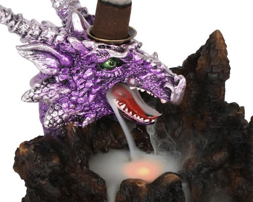 PURPLE DRAGON BACKFLOW INCENSE BURNER WITH LIGHT