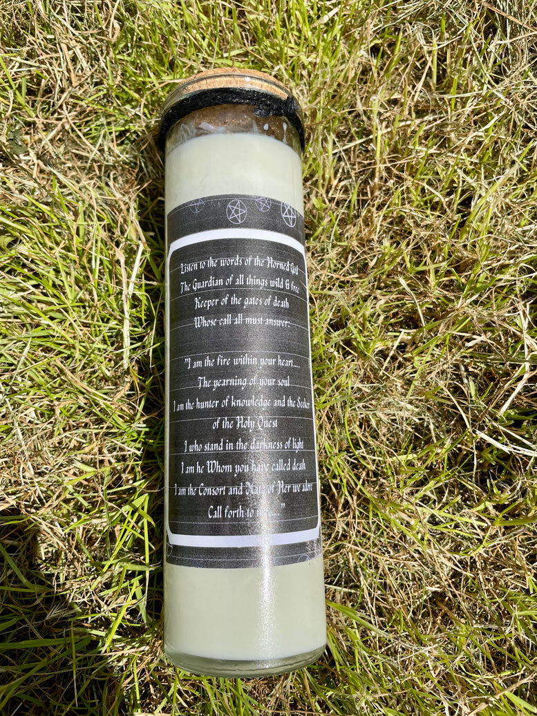 Baphomet Offering Spell Candle - Grounding and Balance | Witchcraft | Wiccan | Pagan | Jar Candle | Crystals | Herbs | Horned God | Ritual