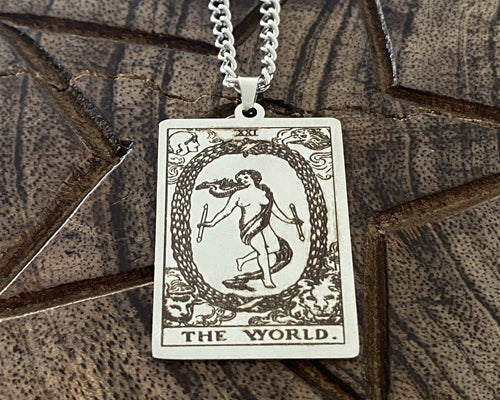 Rider Waite Stainless Steel Tarot Cards Necklace