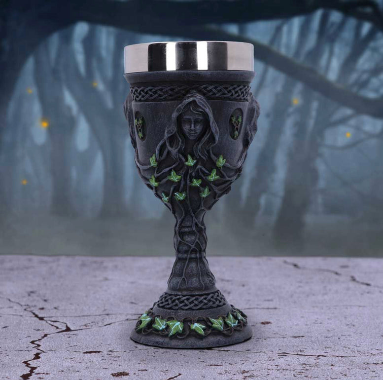 Mother Maiden and Crone Chalice Bronze Triple Goddess Wine Glass 21cm | Goddess | Deity | Witchcraft | Wiccan | Pagan