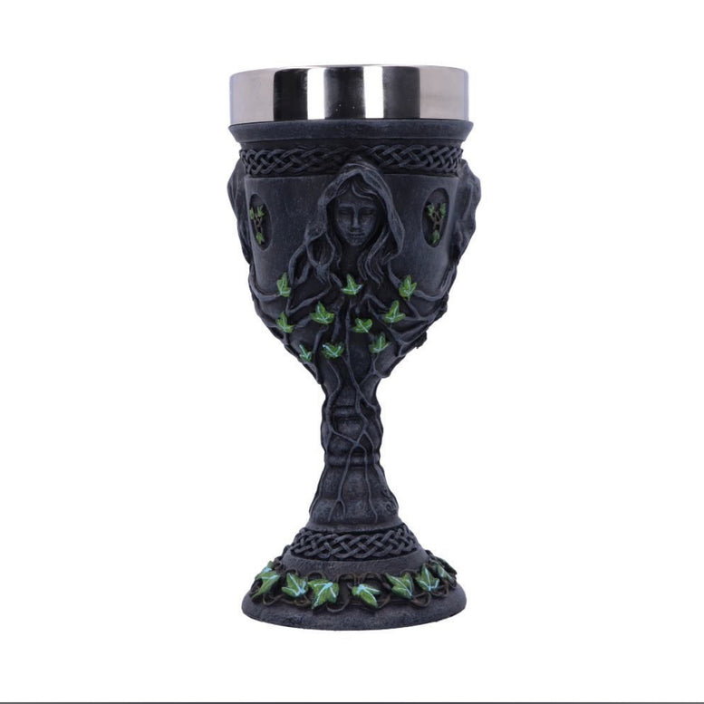 Mother Maiden and Crone Chalice Bronze Triple Goddess Wine Glass 21cm | Goddess | Deity | Witchcraft | Wiccan | Pagan