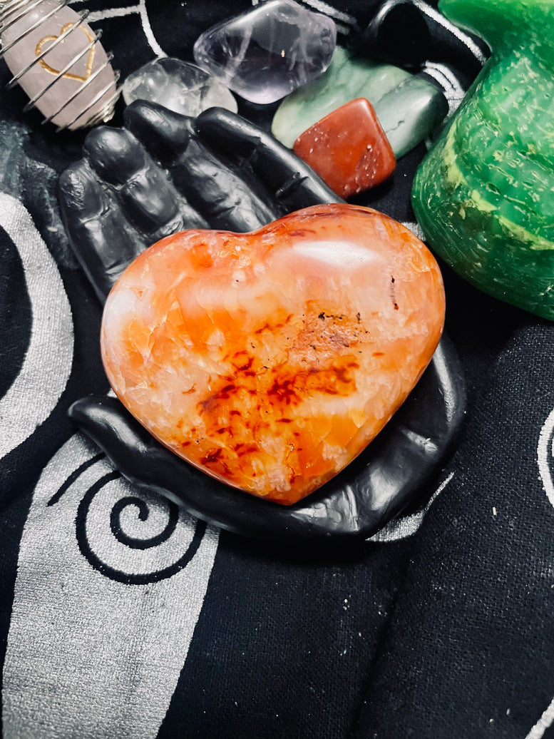 Red Agate Crystal Heart Incense Stick Holder | Incense | Witchcraft | Wiccan | Pagan | Gift | Reiki | Chakra | Healing | Natural | Gemstones
