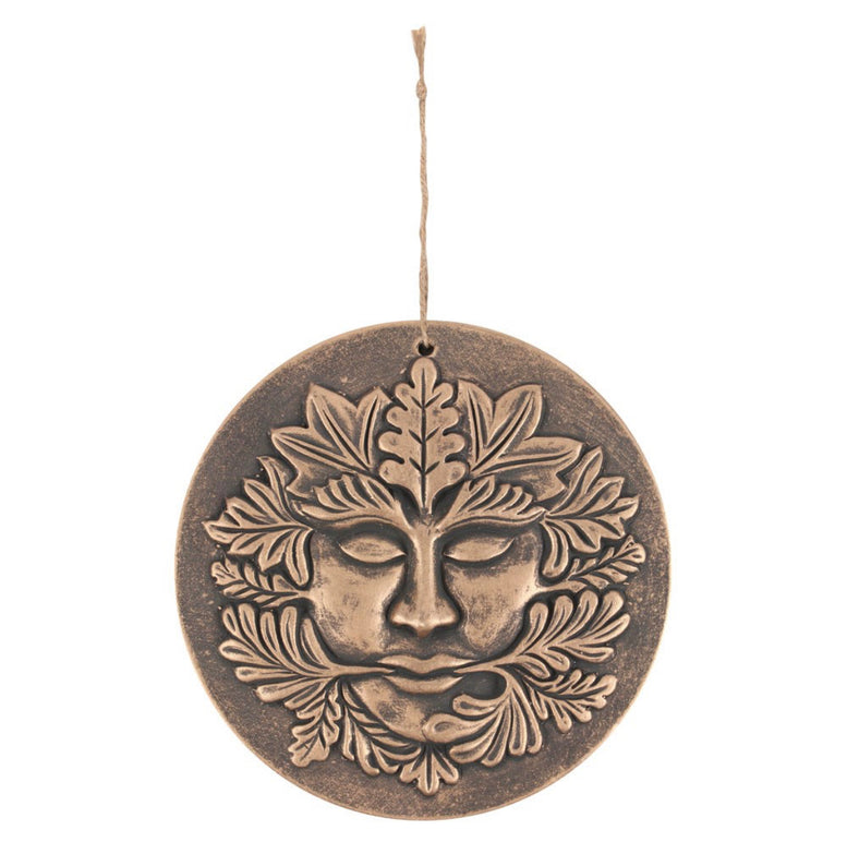 Bronze Green Goddess Terracotta Hanging Plaque | Home Decor | Garden | Wall Art | Wicca | Pagan | Witchcraft | Gift | Green Man | Goddess