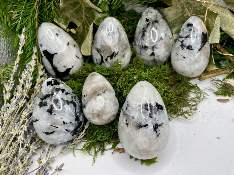 High Grade Flashy Rainbow Moonstone Eggs | Crystals | Reiki | Chakra | Healing | Witchcraft | Wiccan | Pagan | Stones | Gemstones