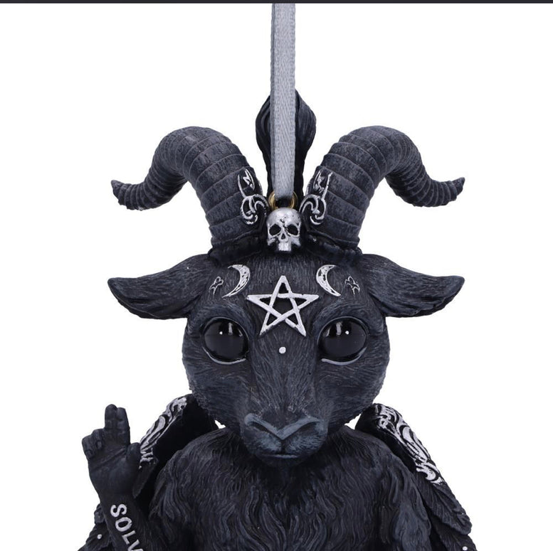 Baphoboo Black Baby Baphomet Hanging Decorative Ornament 11cm | Occult | Baphomet | Wiccan | Pagan | Witchcraft | Christmas Tree Decoration
