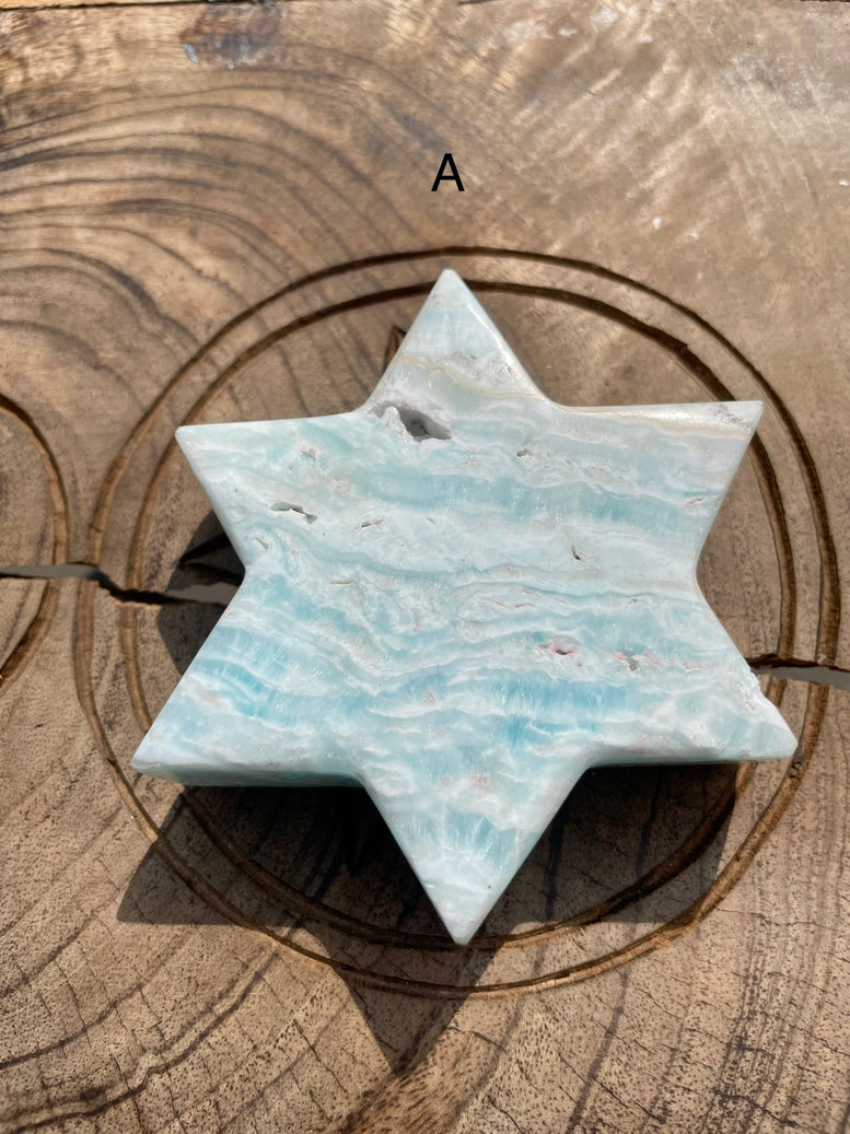 Natural Caribbean Calcite Stars | Witchcraft | Wiccan | Pagan | Crystal | Ornament | Gemstones | Healing | Polished | Carved | Star