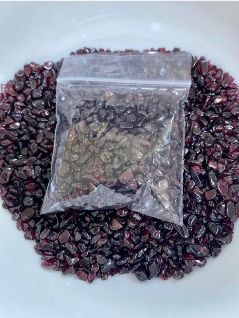 50g Garnet Crystal Chips | Gemstones | Crafts | Natural Crystals | Arts And Crafts | Spell Bottles | Healing Stones