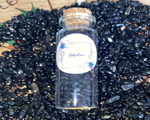 15ml Obsidian Crystal Chips Bottle