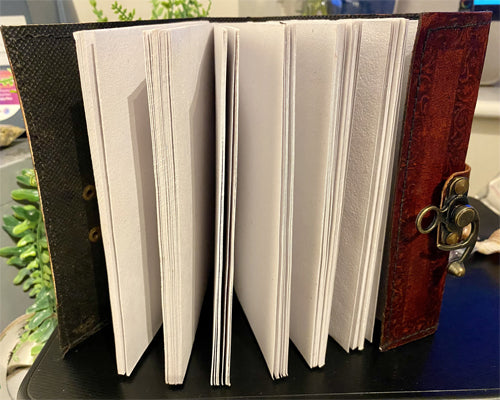 Lockable Pentagram Leather Emboss Journal | Book of Shadows | Grimoire | Journaling | Writing | Diary | Notebook