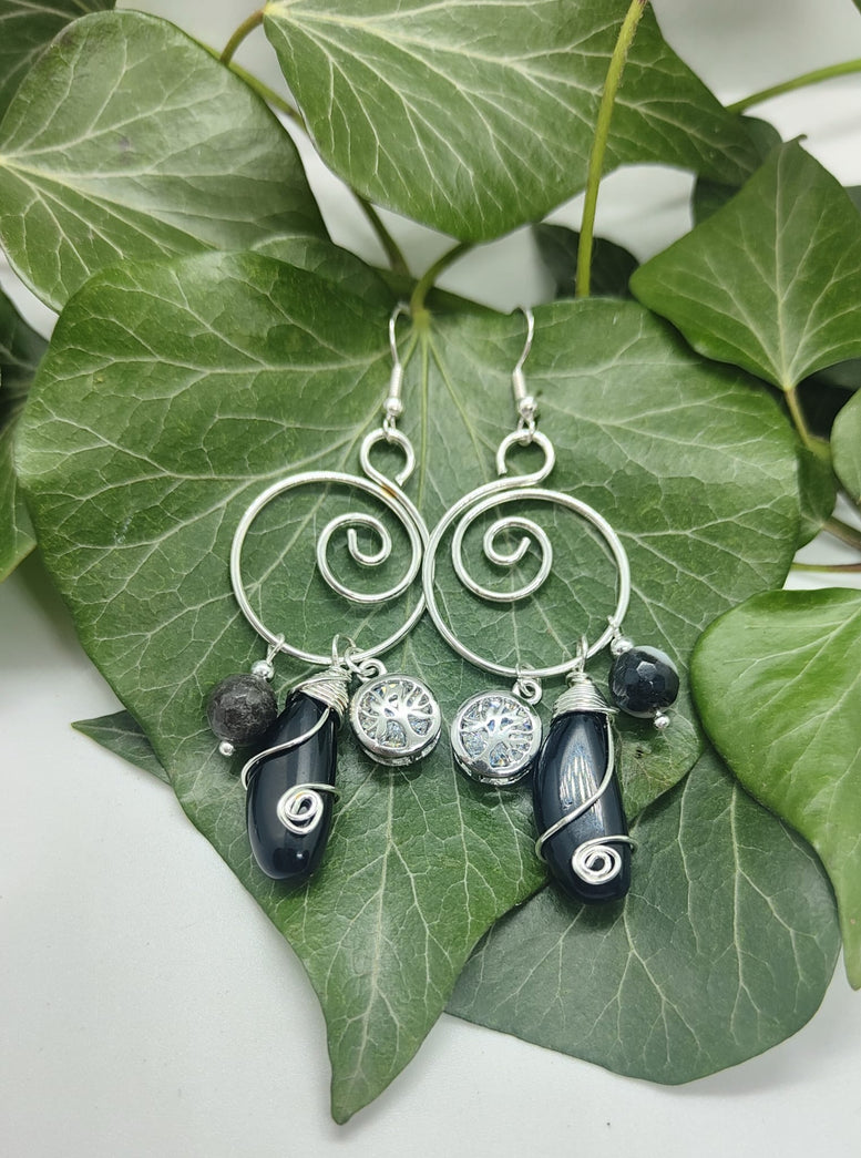 Unique Hand made Teardrop Tree of Life Crystal Earrings | Gemstones | Earrings | Jewelry | Jewellery | Gift | Women’s | Wiccan | Natural