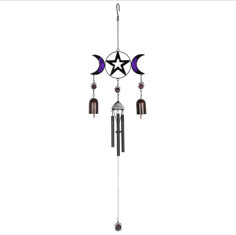 Triple Moon Wind Chime with Bells | Witches Bells | Garden | Wicca | Pagan | Witchcraft | Triple Moon