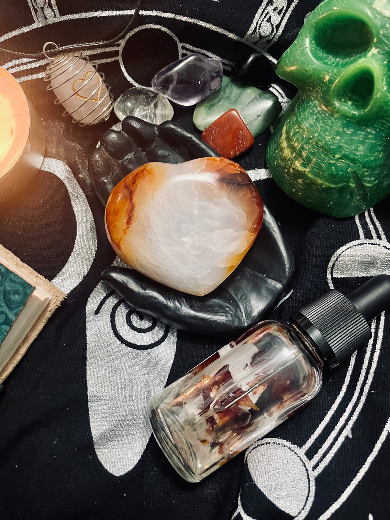 Red Agate Crystal Heart Incense Stick Holder | Incense | Witchcraft | Wiccan | Pagan | Gift | Reiki | Chakra | Healing | Natural | Gemstones