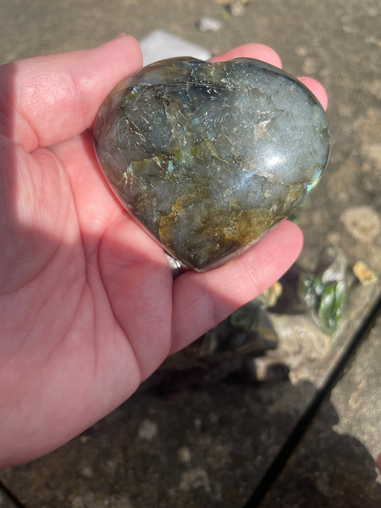 Natural Labradorite Heart | 7cm | Crystal | Crystal Healing | Reiki | Chakra | Ornament | Divination | Witchcraft | Wiccan | Pagan | Gift