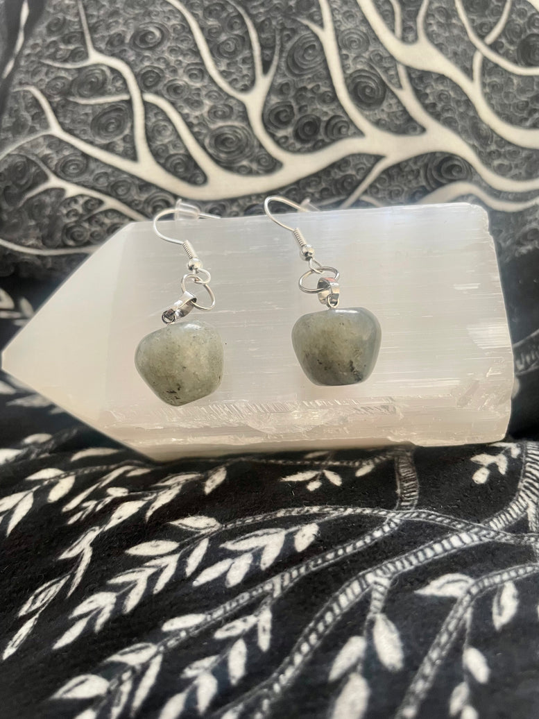 Natural Labradorite Apple Dangle Earrings | Witchy | Jewellery | Earrings | Wiccan | Pagan | Wedding | Occasion | Gift | Boho | Crystals