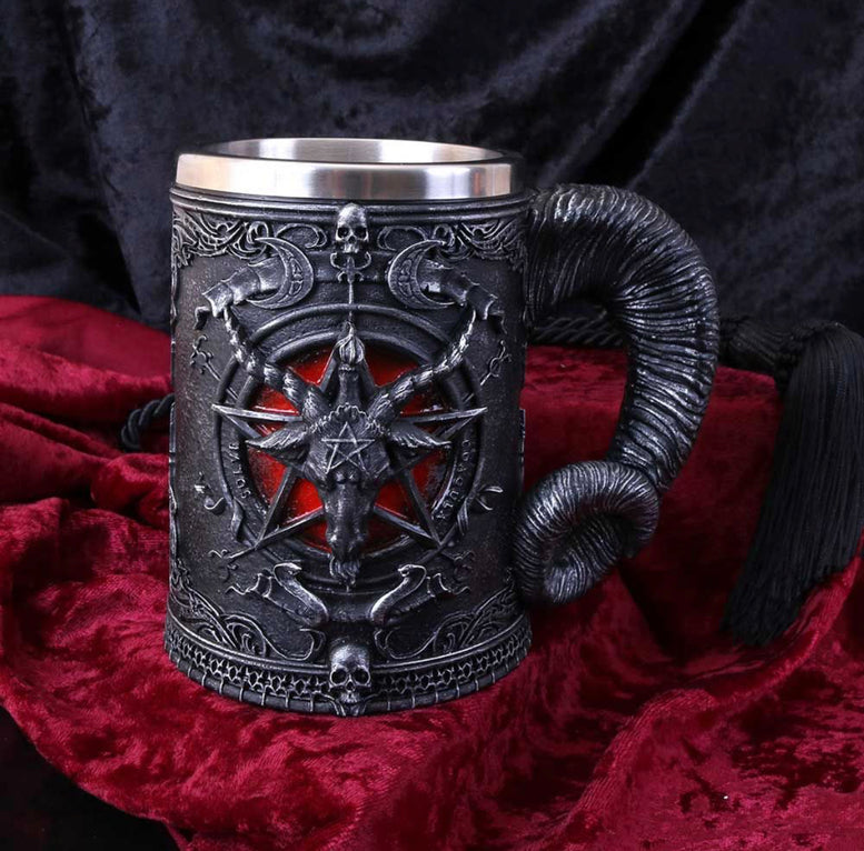 Baphomet Sabatic Goat Diety Tankard 16.5cm | Occult | Wiccan | Pagan | Witchcraft | Goth | Altarpiece | Altar ware | chalice | Mug | Deity