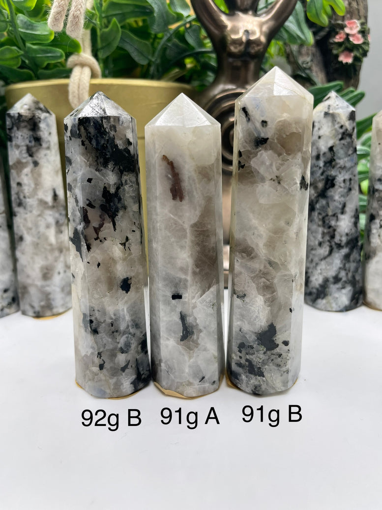 High Grade Flashy Rainbow Moonstone Towers/Points | Crystals | Reiki | Chakra | Healing | Witchcraft | Wiccan | Pagan | Stones | Gemstones