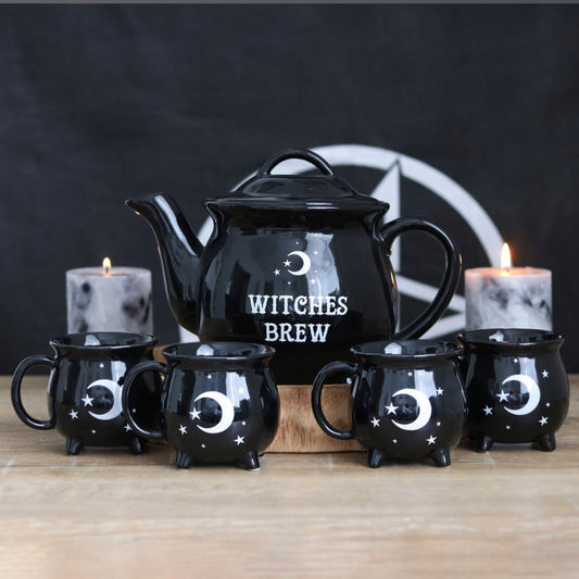 Witches Brew Ceramic Cauldron Tea Set | Cauldron | Wicca | Pagan | Goth
