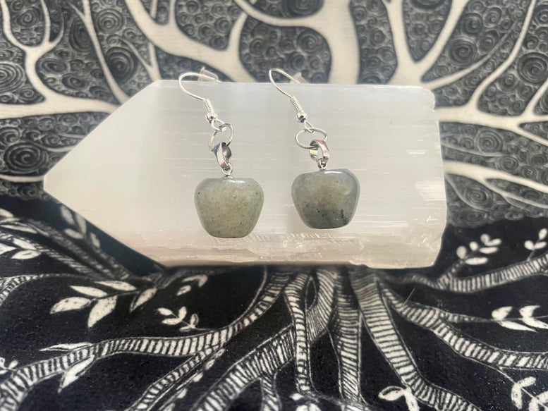 Natural Labradorite Apple Dangle Earrings | Witchy | Jewellery | Earrings | Wiccan | Pagan | Wedding | Occasion | Gift | Boho | Crystals