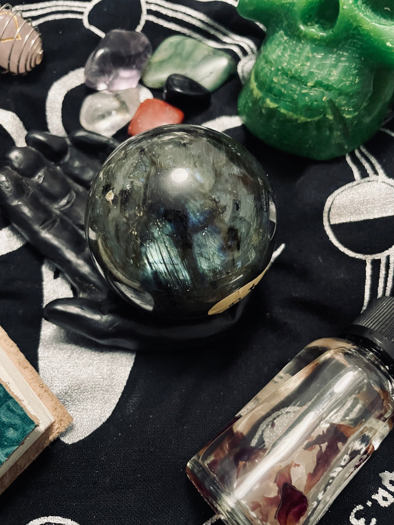 Natural Labradorite Sphere/Ball | 7cm | Crystal | Crystal Ball | Reiki | Chakra | Scrying | Divination | Witchcraft | Wiccan | Pagan | Gift