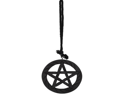 Black Hanging Wooden Pentagram