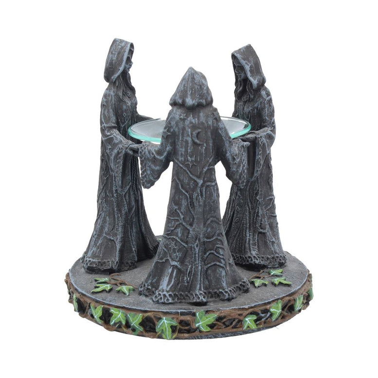 Pagan Magik Circle Triple Moon Oil Burner. (16cm)