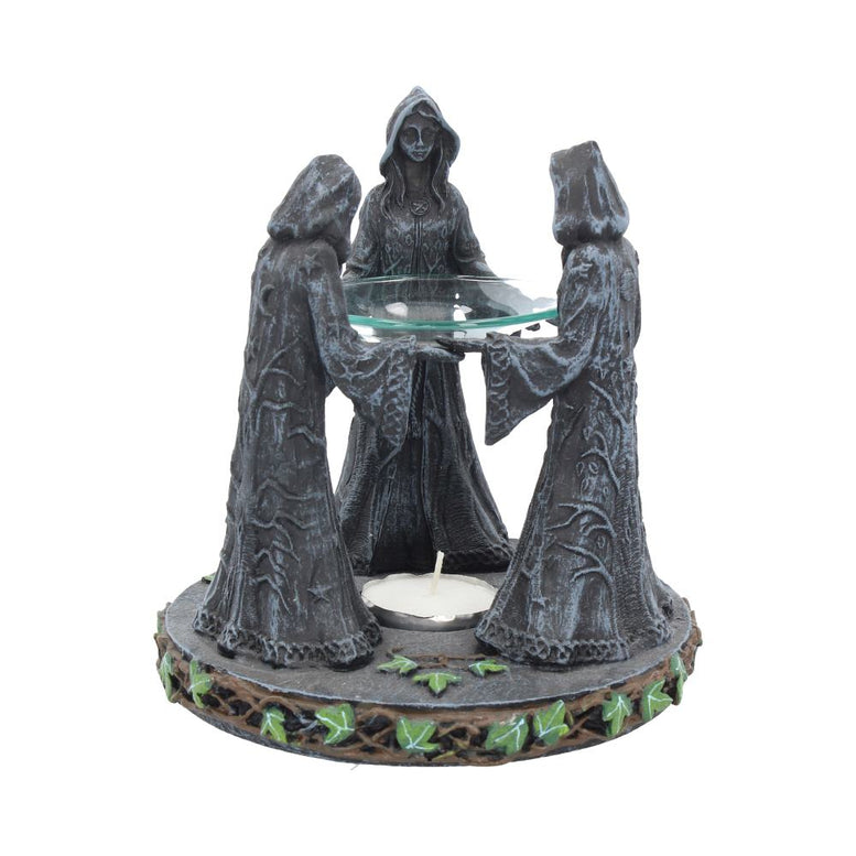 Pagan Magik Circle Triple Moon Oil Burner. (16cm)