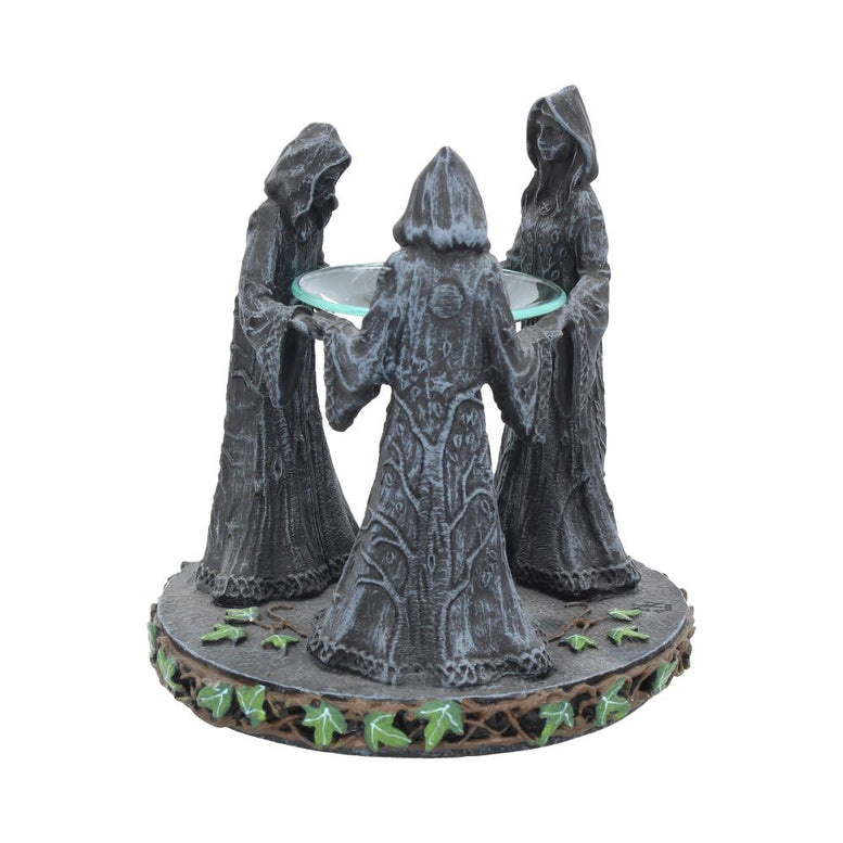 Pagan Magik Circle Triple Moon Oil Burner. (16cm)