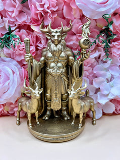 Cernunnos Horned God Resin Statue | Figure | Offering | Worship | God | Witchcraft | Wiccan | Pagan | Home Decoration | Bronzed | Baphomet